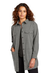 Mercer+Mettle® Women's Long Sleeve Twill Overshirt - Light Anchor Grey Heather - XS